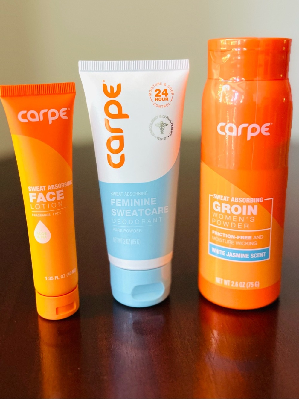 Carpe Sweat Absorbing Body Care Trio Set - Factory Sealed. NWT  Bundle